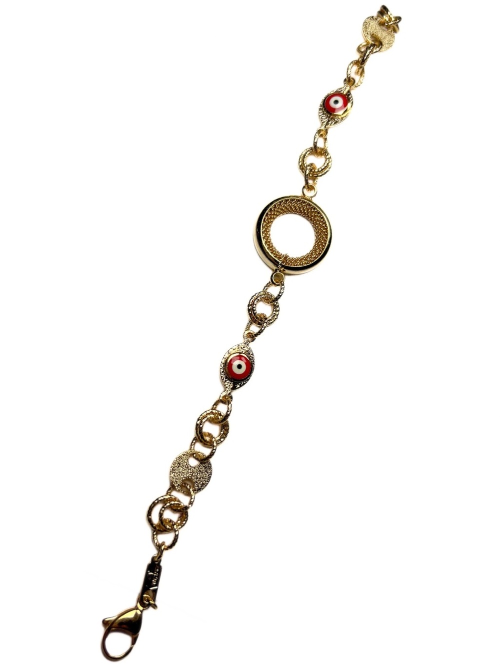Xuping 18K Gold Plated Red Evil Eye Nazar Bracelet Adjustable 7”-8.5”